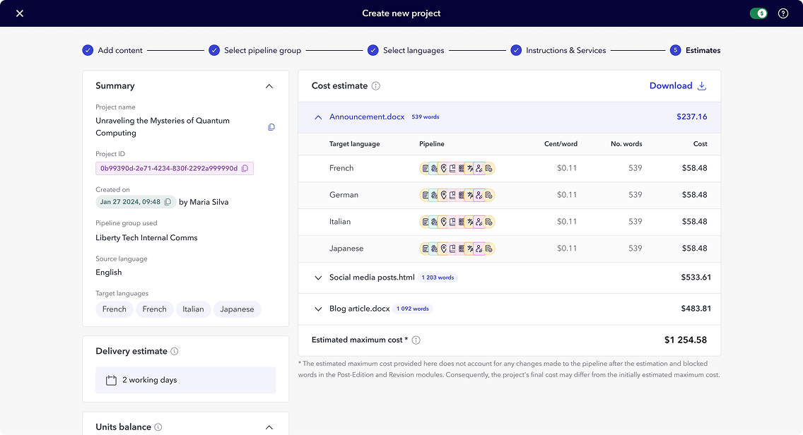 Screenshot of digital product